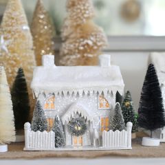 Light Up Snowy White Manor House