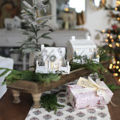 Light Up Snowy White Village House
