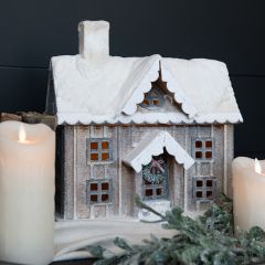 Light Up Snowy Wooden Village House