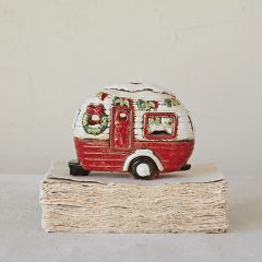 Light Up Stoneware Christmas Camper