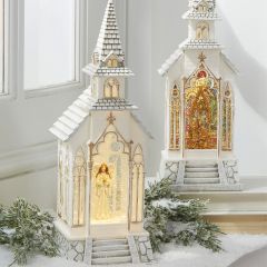 Lighted Church With Angel