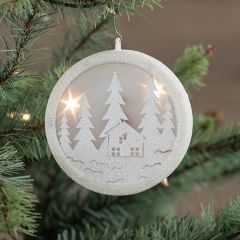 Lighted Glitter Woodland Silhouette Ornament