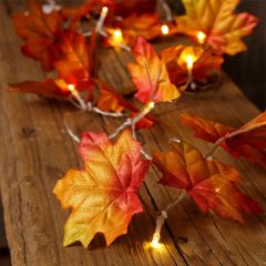 Lighted Leaves Garland