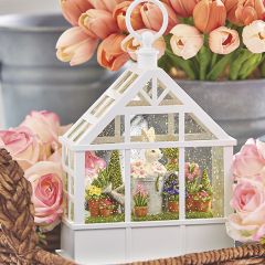 Lighted Musical Greenhouse Bunny Water Lantern
