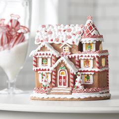 Lighted Peppermint House 11 Inch