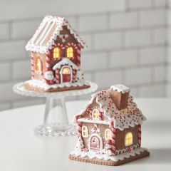 Lighted Peppermint House Set of 2