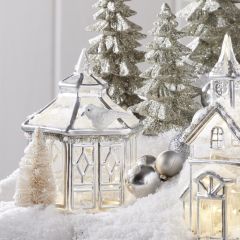Lighted Silver Christmas Pagoda