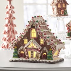 Lighted Tabletop Gingerbread House