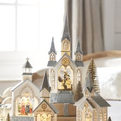 Lighted Water Church Nativity Lantern