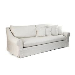 Linen Fabric Cushioned Sofa