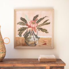 Linen Framed Floral Wall Art