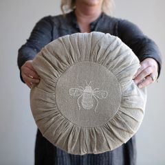 Linen Round Bee Pillow