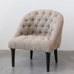 Linen Tufted Arched Accent Chair