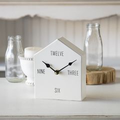 Little Metal House Tabletop Clock