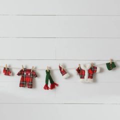 Little Plaid Elf Clothes Decorative Garland