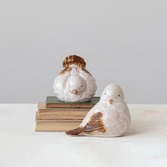 Little Stoneware Sparrow Set of 2