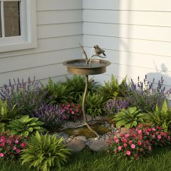 Little Wren Bird Bath Garden Fountain