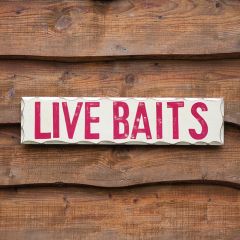 Live Baits Wood Wall Sign