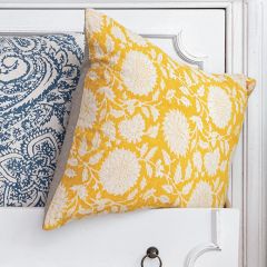 Lively Block Print Floral Throw Pillow