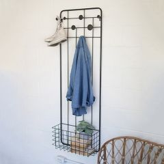 Long Metal Rack With Basket