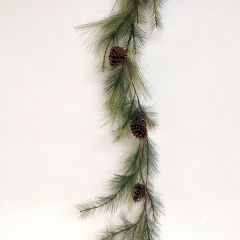 Long Needle Pine Garland With Pinecones