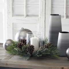 Long Needle Pine Hurricane Candle Holder