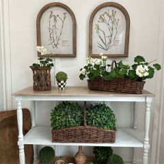 Long Wicker Basket With Handle Set of 2