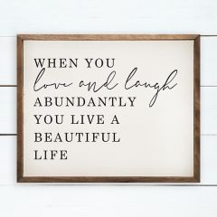 Love and Laugh Framed Wall Sign