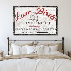 Love Bird B&B Canvas Wall Sign