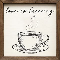 Love Is Brewing Framed Sign