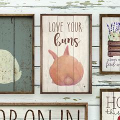 Love Your Buns Bunny Whitewash Wall Art