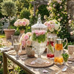 Lovely Lidded Glass Refreshment Dispenser