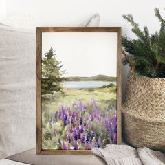 Lupines Along Lake Tahoe Framed Wall Art