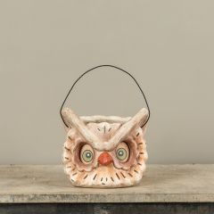 Mache Owl Head Container