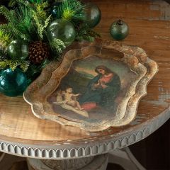 Madonna and Child Aged Decorative Tray
