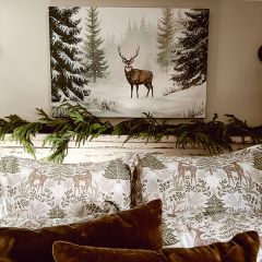 Majestic Buck in a Snowy Forest Canvas Wall Art