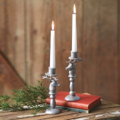 Majestic Reindeer Taper Candle Holder Set of 2