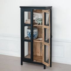 Mango Wood And Glass Storage Cabinet