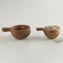 Mango Wood Bowl With Handle Set of 2