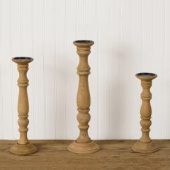 Mango Wood Candlestick Set of 3
