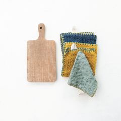 Mango Wood Cutting Board and Dish Cloth Gift Set