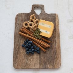 Mango Wood Cutting Board With Heart Handle