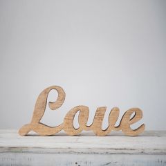 Mango Wood Love Cutout