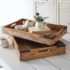Mango Wood Serving Tray Set of 2