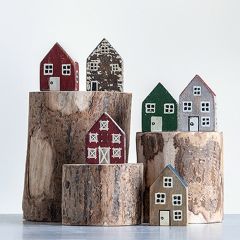 Mango Wood Village House Collection Set of 6