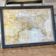 Map of The South Framed Wall Decor