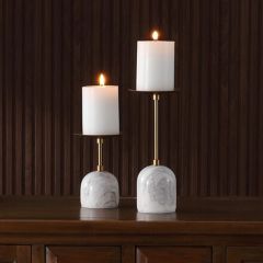 Marble Base Candle Holder Set of 2