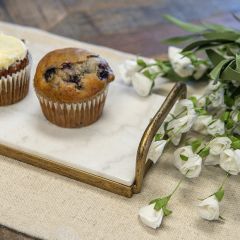 Marble Top Gold Rectangle Tray