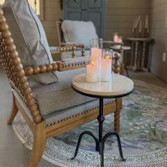 Marble Top Pedestal Accent Table
