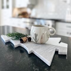 Marble Tree Cheese Board With Knife